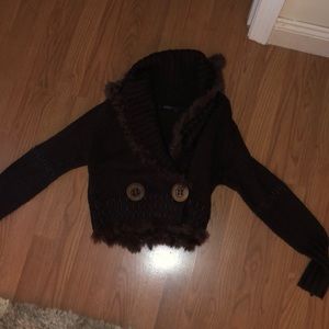 Chocolate brown cropped sweater
